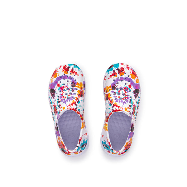 Kids' Splash Sneaker - Graphic White Spiral Tie Dye