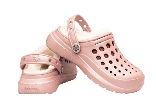Kids' Cozy Lined Clog - Graphic Metallic Rose Gold
