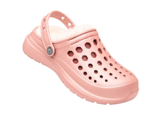 Kids' Cozy Lined Clog - Graphic Metallic Rose Gold