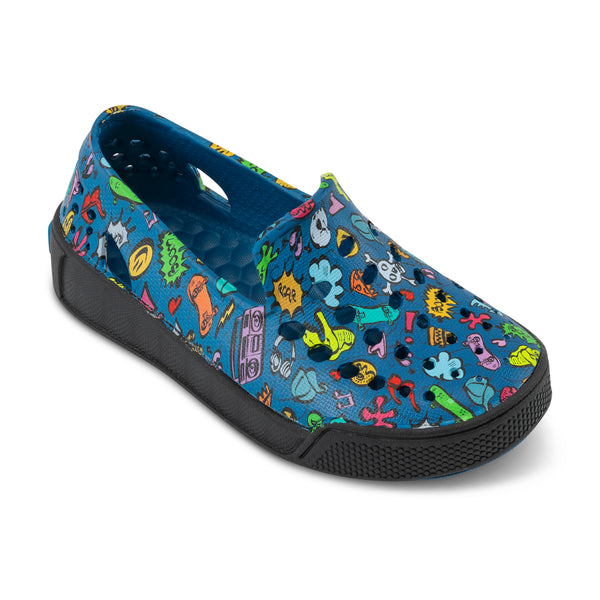 Baskets de skate pour enfants - Skateboard graphique bleu nuit sarcelle