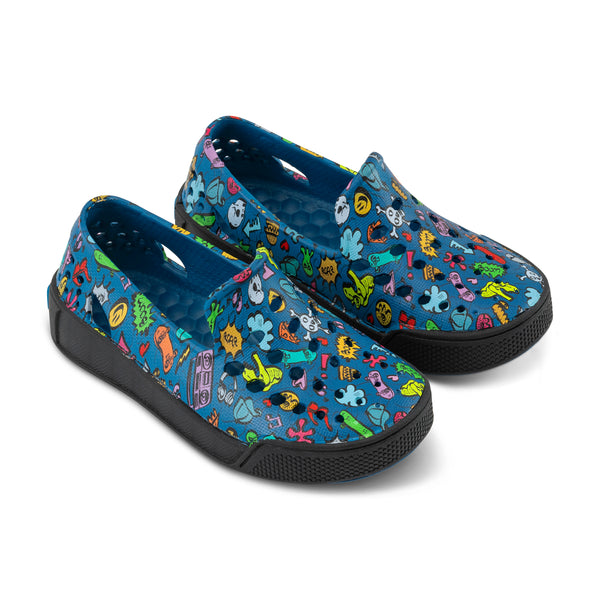 Baskets de skate pour enfants - Skateboard graphique bleu nuit sarcelle