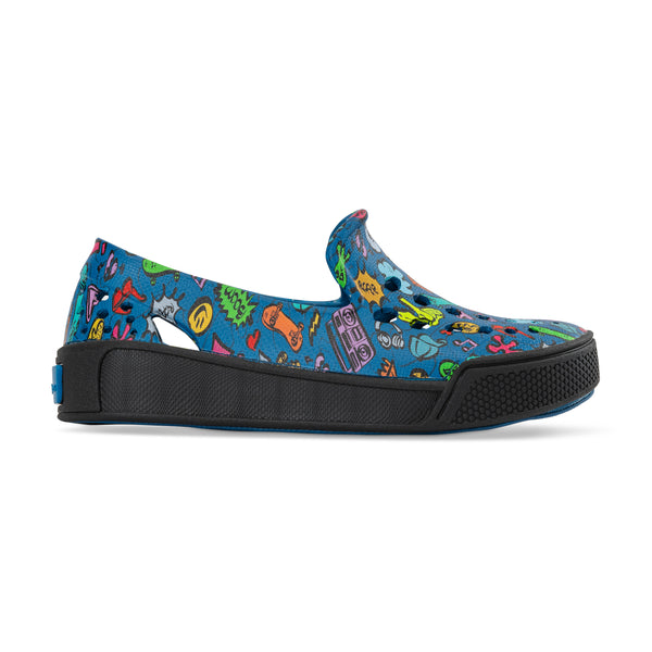 Baskets de skate pour enfants - Skateboard graphique bleu nuit sarcelle