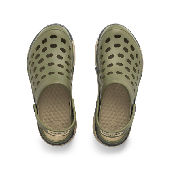 Trekking Clog Adults - Dusty Olive/Charcoal – Joybees Footwear Canada