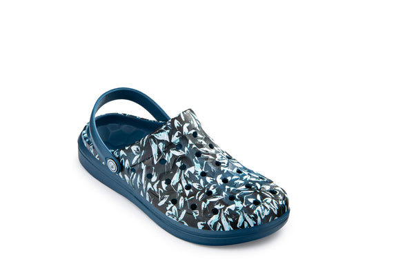 Sabot universitaire - Motif botanique bleu marine graphique