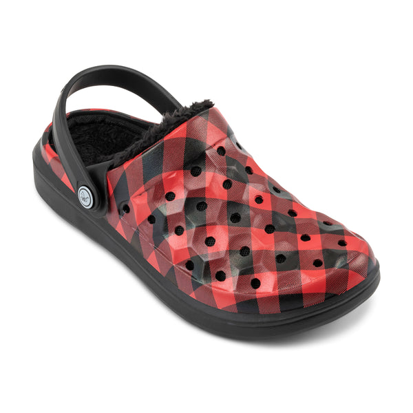 Varsity Lined Clog Graphic - Buffalo Plaid / Black