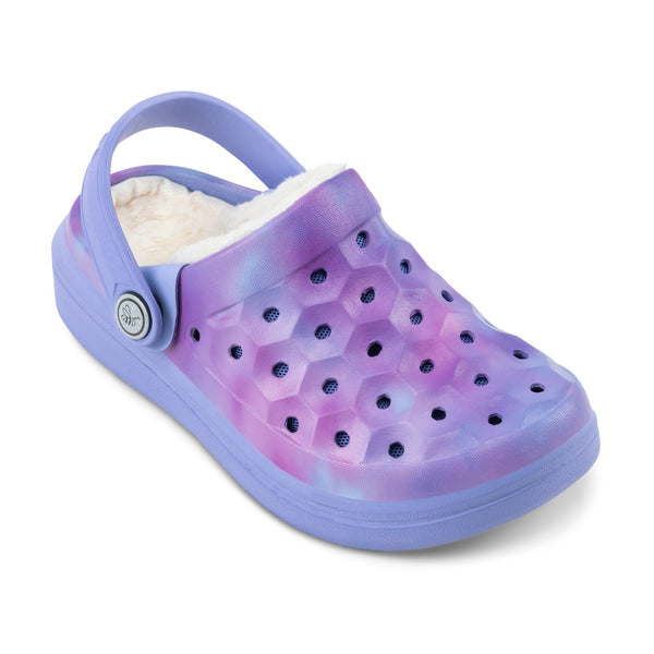 Kids' Varsity Lined Clog - Graphic Blue Iris Cloud Tie Dye