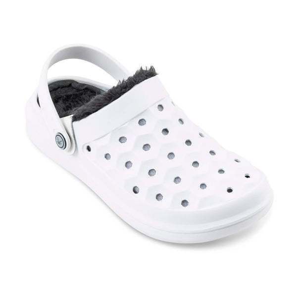 Varsity Lined Clog - White/Charcoal