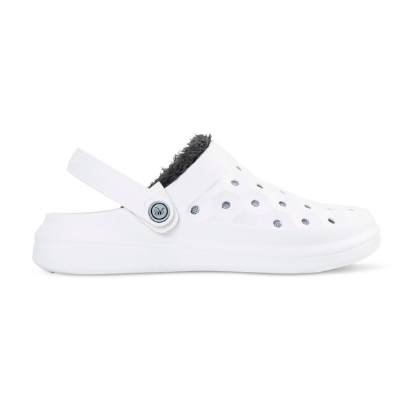 Varsity Lined Clog - White/Charcoal