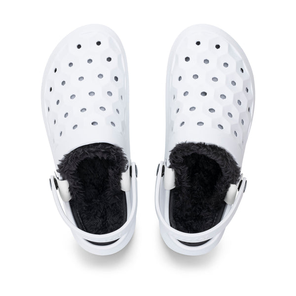 Varsity Lined Clog - White/Charcoal