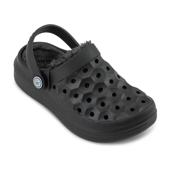 Kids' Varsity Lined Clog - Black/Charcoal