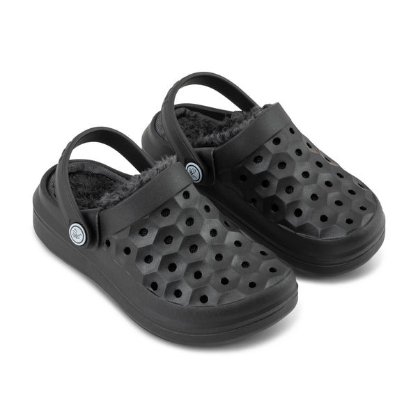 Kids' Varsity Lined Clog - Black/Charcoal