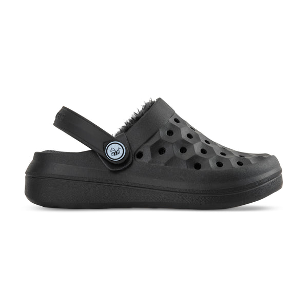 Kids' Varsity Lined Clog - Black/Charcoal