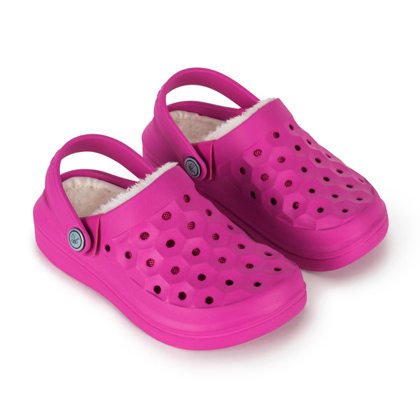 Sabot doublé Varsity pour enfants - Magenta foncé/naturel