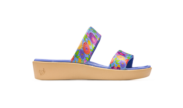 Graphique de sandale mignon - Floral peint à l'iris bleu