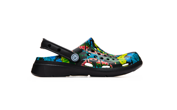 Kids' Active Clog - Graphic Black Spiral Tie Dye